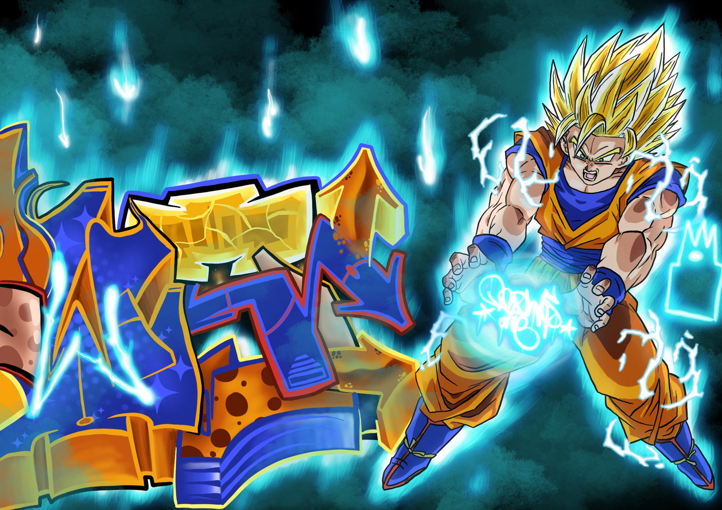 DBZ Goku vs Piccolo 2/2 Digital Print